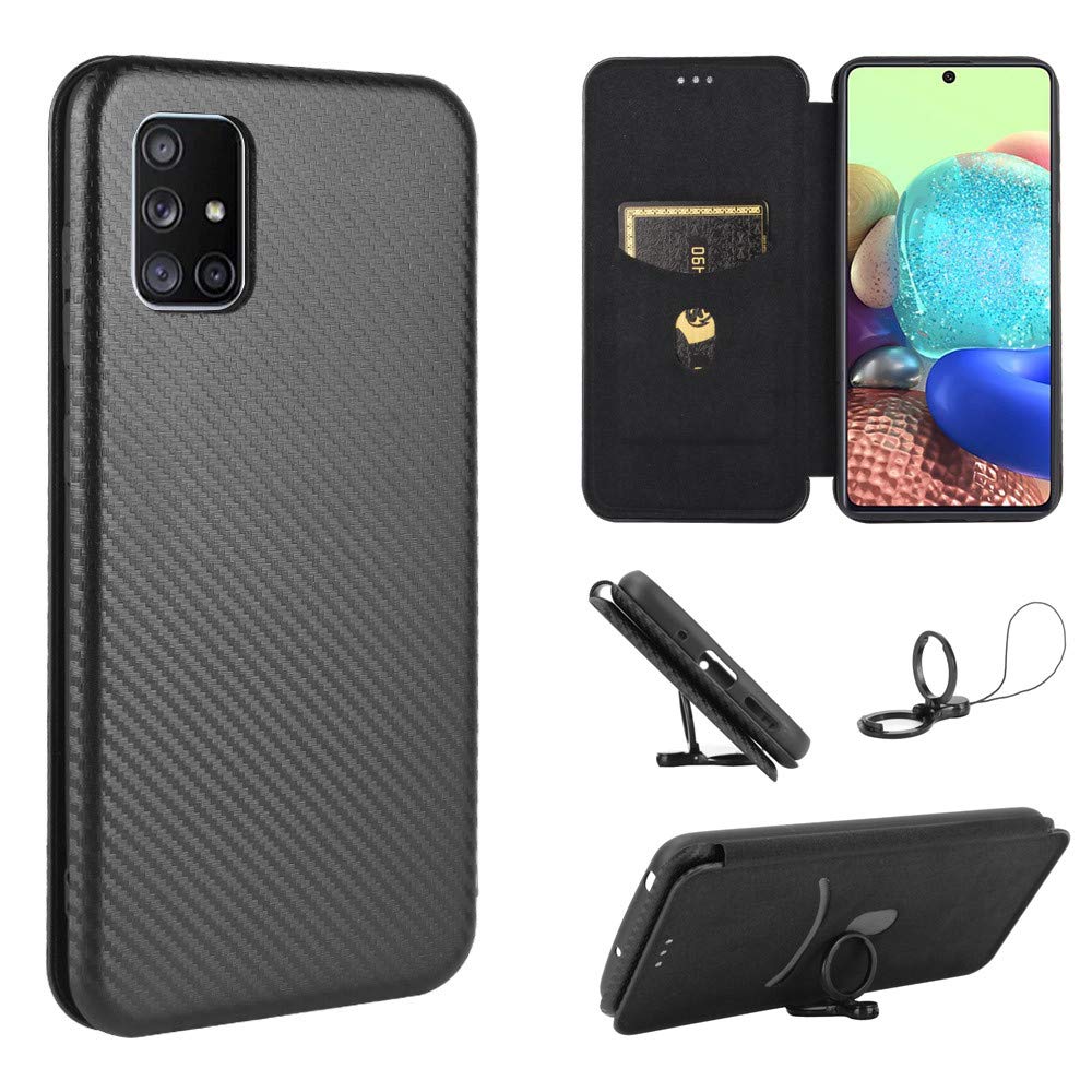 Amazon.co.jp: Galaxy A51 5G docomo SC-54A ケース 手帳型 薄型 炭素